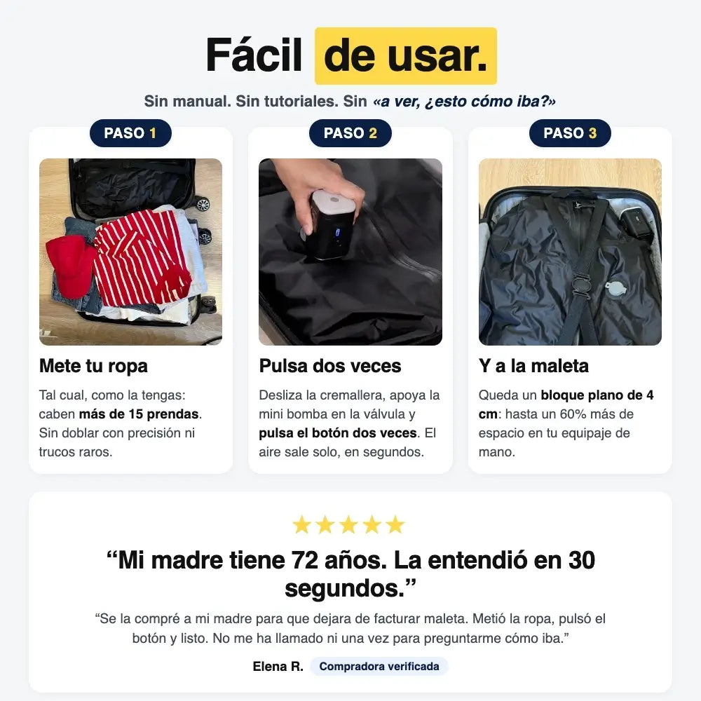 Get2Pack™ Kit de Viaje · Mete más ropa, paga menos